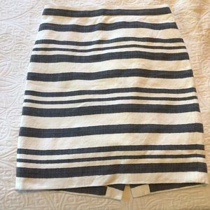 J Crew navy stripped pencil skirt